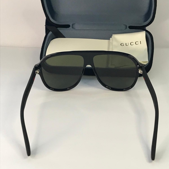 Gucci Men's GG0009S GG/0009/S 001 Black Retro Fashion Pilot Sunglasses 59mm - Picture 9 of 15